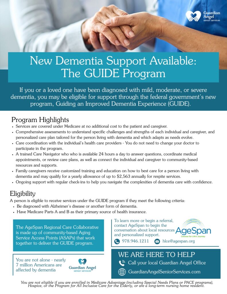GUIDE dementia support flyer